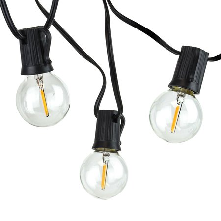 NEWHOUSE LIGHTING Outdoor 25ft. LED Patio String Lights with 25 Sockets and 27 G40 Bulbs PSTRINGLED25